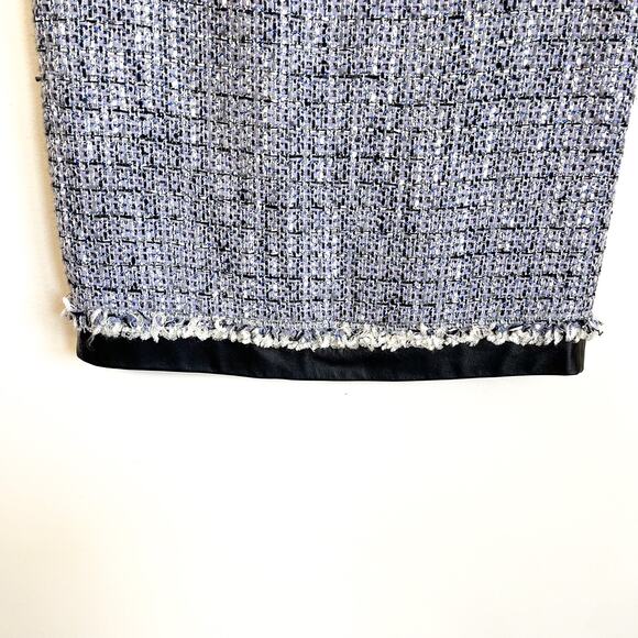 Lafayette 148 Y2K Tweed Leather Skirt Size 2 Purple Black Twee Old Money Preppy - Picture 3 of 6